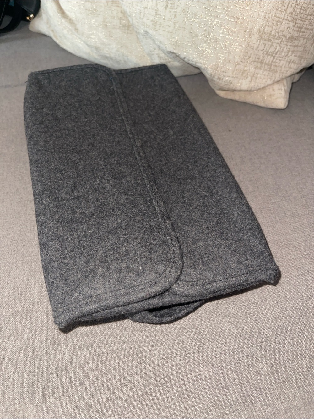 Men's Gray Wool Toiletry Bag
